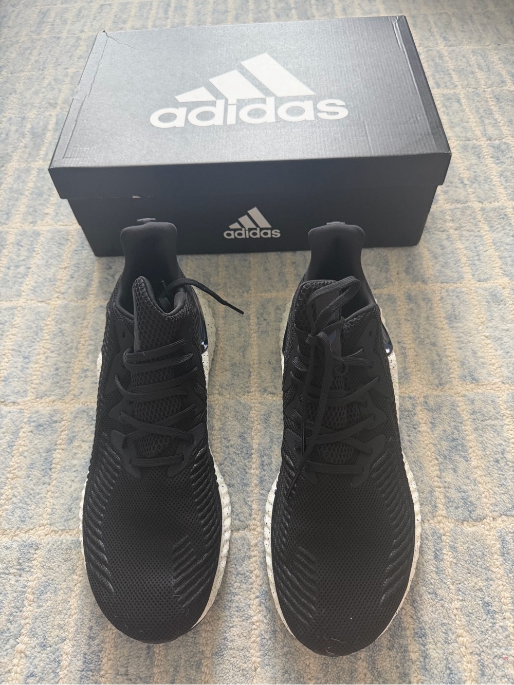 adidas Men’s Black Athletic Running Shoes with White Midsole